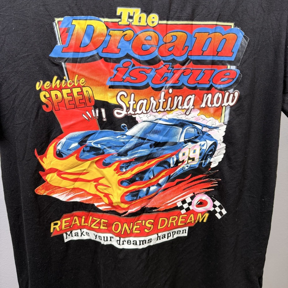 Shein The Dream Is True Speed Starting Now T Shirt Women XL Black Slogan Graphic